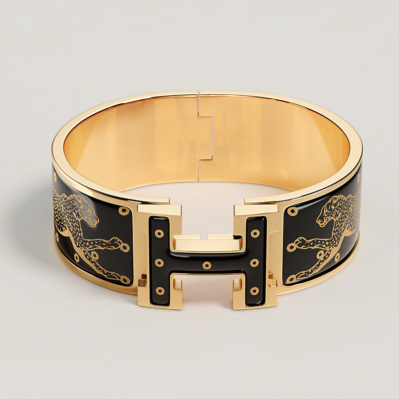 Clic Clic Clac H guepards bracelet- Grey | Hermès USA